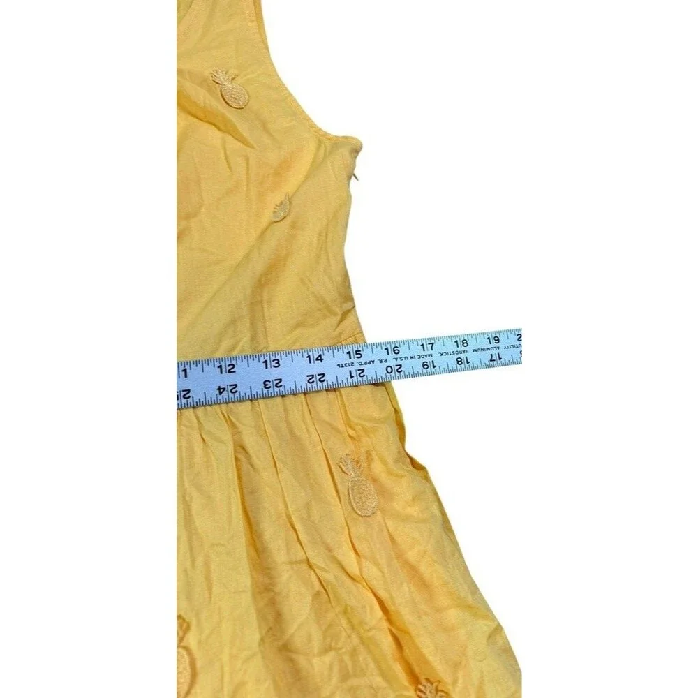 J.Crew Factory 100% Cotton Dress Size 6 Yellow Pineapple NWT Lined Pockets